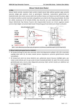 Mimar Teknik Izim Lkeleri Dr Ecem Ed S Pdf