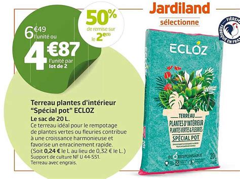 Promo Terreau Plantes D Int Rieur Sp Cial Pot Ecloz Chez Jardiland