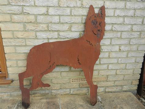 German Shepherd Dog Garden Decor Rusty Metal German Shepherd Etsy