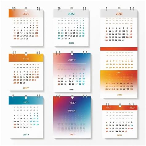 Premium Vector Personalized Calendar Vector Set White Background Isolated