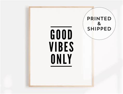 Good Vibes Only Typography Print Quote Prints Good Vibes Etsy