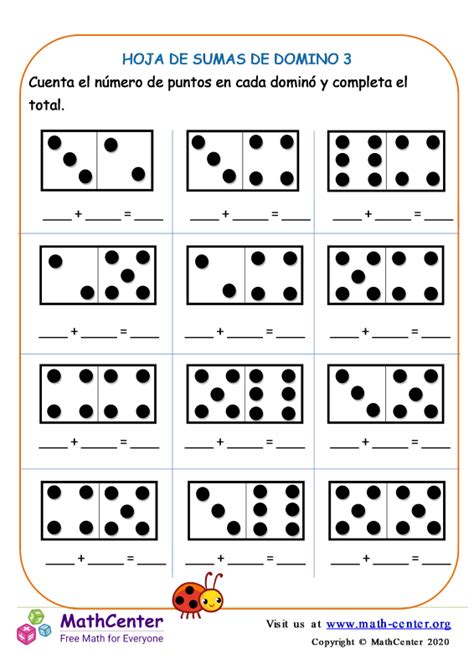 Jard N De Infantes Hojas De Trabajo Sumas De Una Cifra Math Center