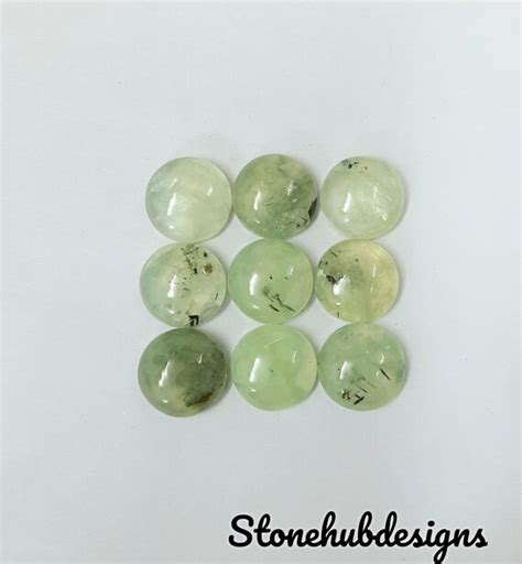 Pack Of Pcs Aaa Green Prehnite Cabochon Mm Oval Gemstones