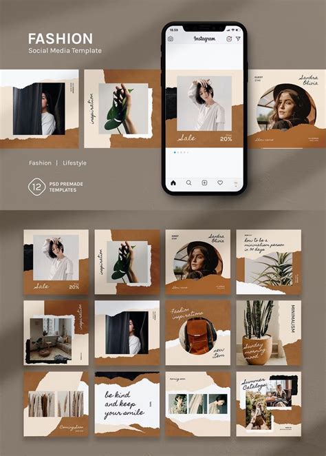 Lifestyle And Fashion Social Media Templates Psd