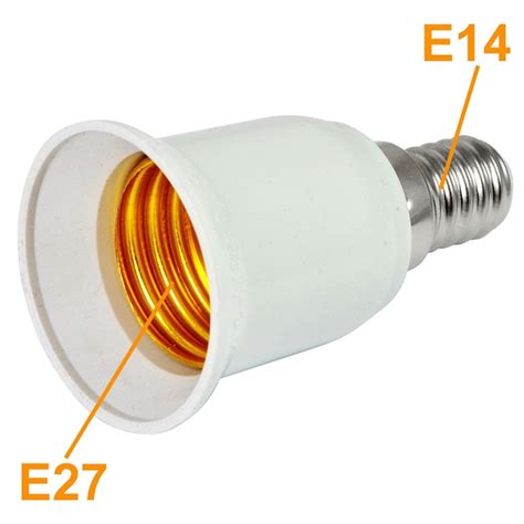 E14 Male To E27 Female Bulb Holder Converter, LED, Halogen, CFL Light ...