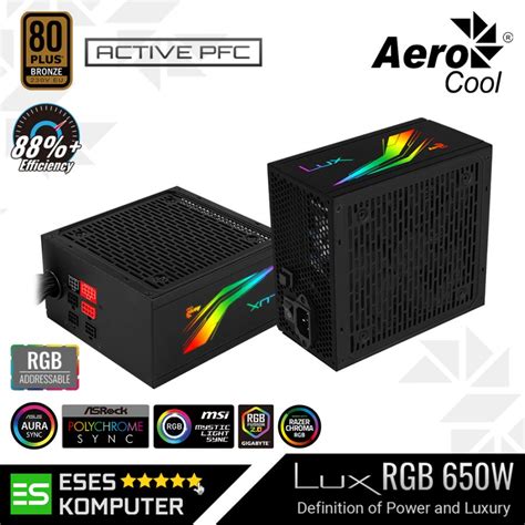 Jual PSU Aerocool LUX RGB 650M 650W 80 Plus Bronze Modular Shopee