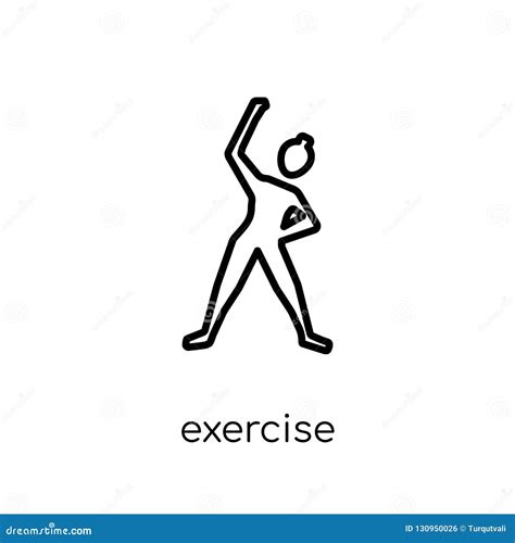 Exercise Icon Trendy Modern Flat Linear Vector Exercise Icon On Stock