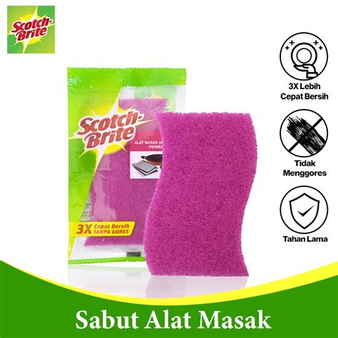 Jual 3M Scotch Brite Sabut Alat Masak Anti Lengket 14 X 9 Cm Spon Cuci