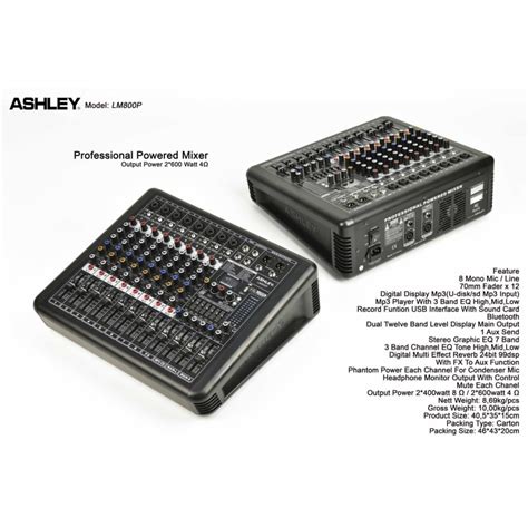 Jual Power Mixer 8ch TERBAIK Mixing ASHLEY LM 800P 800 Watt 8 Channel