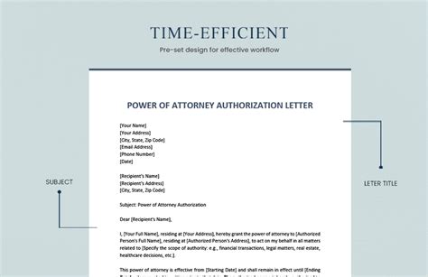 Power Of Attorney Authorization Letter In Word Pdf Google Docs Pages