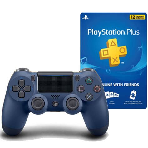 Sony Dualshock 4 Wireless Controller Midnight Blue And Playstation Plus