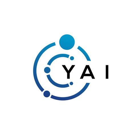 YAI letter technology logo design on white background. YAI creative