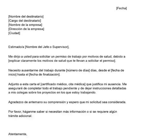 Modelo De Carta De Solicitud De Permiso De Trabajo 2025 Brenp