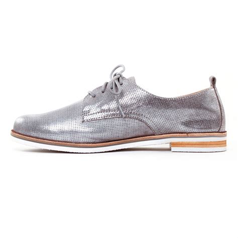 Caprice Grey Derbys Gris Argent Printemps T Chez Trois Par