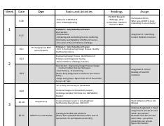 BIOEN 215 Schedule Aut19 1 Pdf Week Date Due Topics And Activities