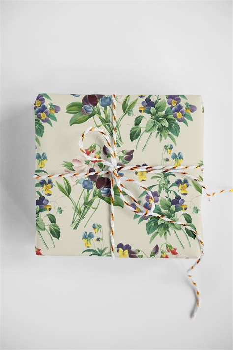 T Wrap Paper Floral Pansy Bouquet Wrapping T Paper Chinoiserie