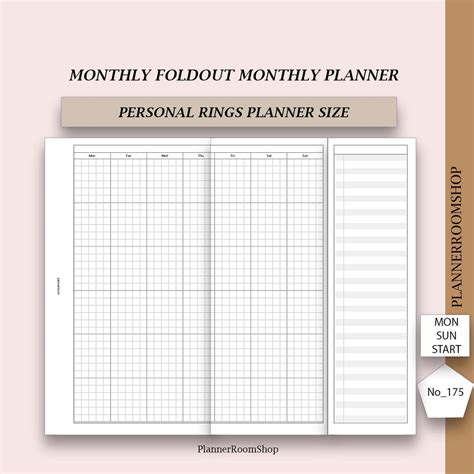 Monthly Adhd Planner Adult Foldout Inserts Monthly Plan With Task