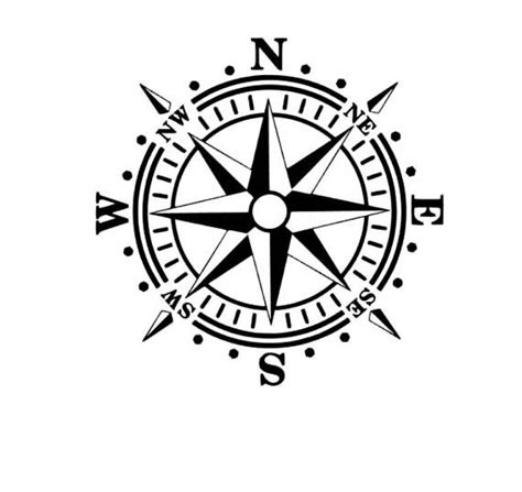 Compass Rose Vinyl Decal Compass Decal Compass Sticker Compass Rose Compass Tattoo Design