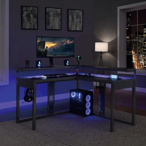 Loadout Lshape Gaming Desk In Black Steel Metal Homesquare