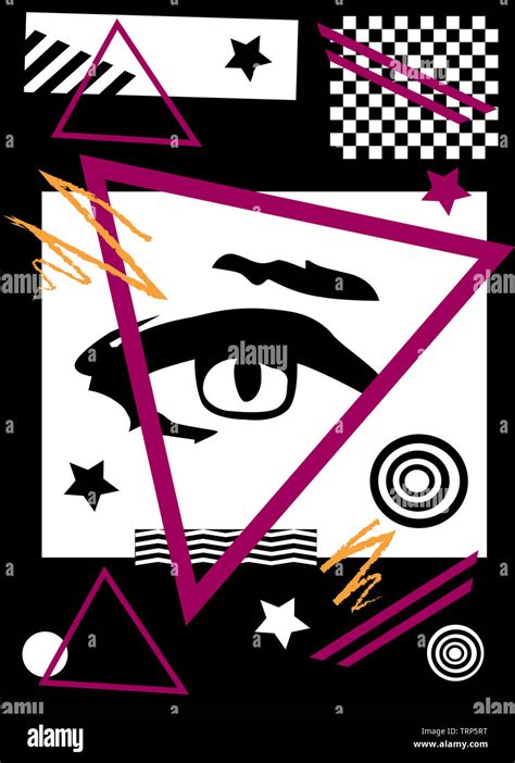 Abstract pop art background with eye, black and white Stock Photo - Alamy