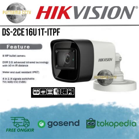 Jual KAMERA CCTV HIKVISION 8MP OUTDOOR 4K HIK 4K OUTDOOR DS 2CE16U1T