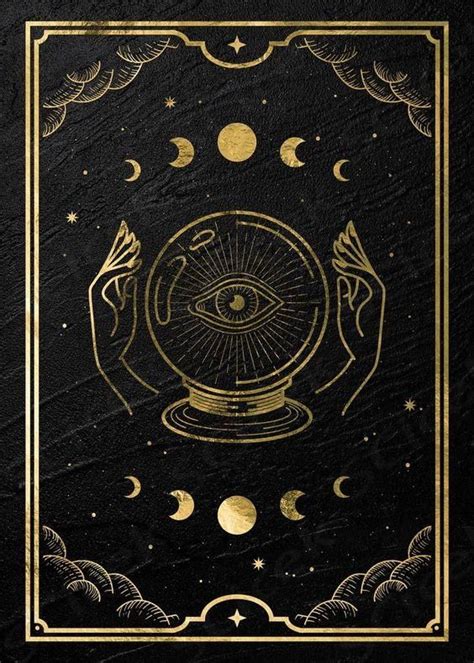 Gold Mystical Tarot Poster By Moon Calendar Studio Displate Book