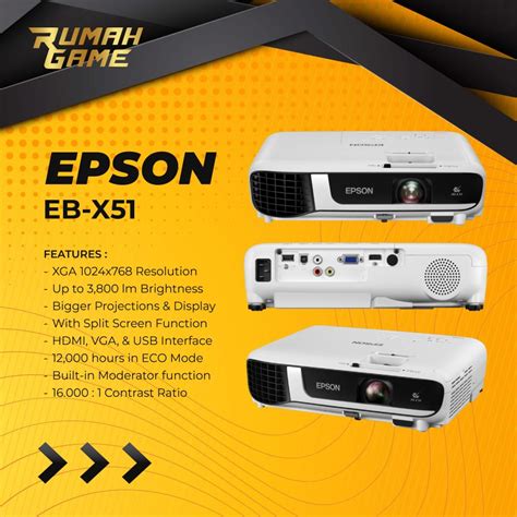 Jual PROYEKTOR EPSON EB X51 EBX51 EB X51 PENGGANTI EB X450 XGA 3800