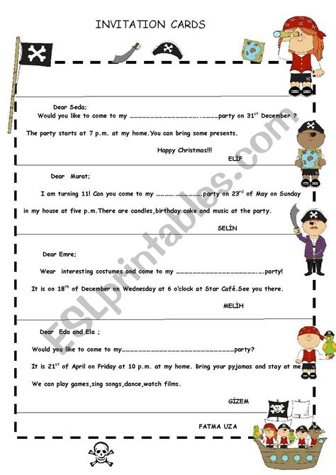 Party Types Esl Worksheet By Fatossworld