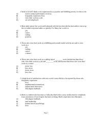 Tb Appendix A Multiple Choice Rtf A B C D Work Is Least Likely To