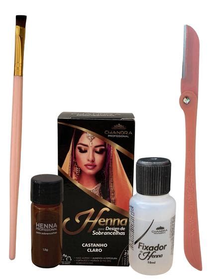 Kit Sobrancelha Profissional Henna Rena Designer Pelo E Pele Chandra