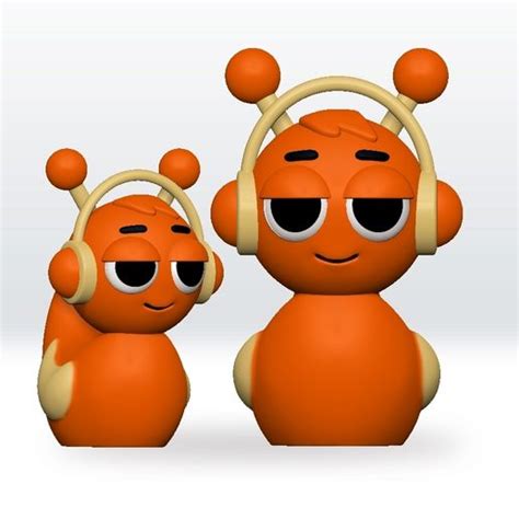 🦆 Sprunki Oren Duck Stl File Sprunki Orange 3d Model Character Fanart