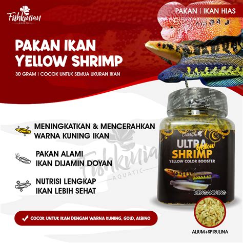 Jual ULTRA YELLOW SHRIMP UDANG KERING FISHKINIAN PAKAN IKAN HIAS