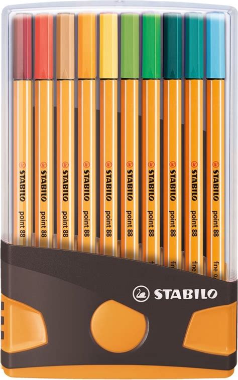 STABILO Fineliner Point 88 20er ColorParade Grau Orange Bol