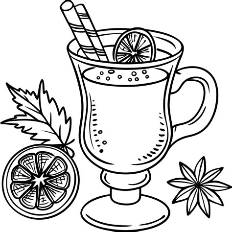 Hot Chocolate Coloring Pages 51006059 Vector Art At Vecteezy