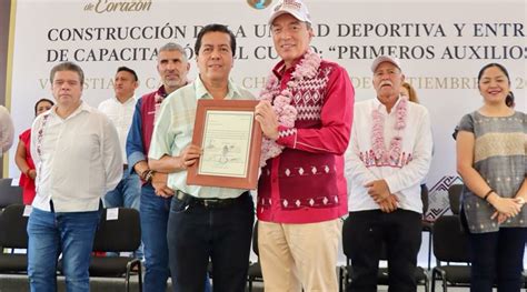 Rutilio Escandón inaugura construcción de Unidad Deportiva en