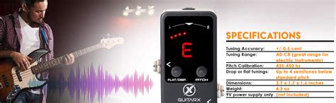 Guitarx X9 Guitar Pedal Tuner Mini True Bypass Chromatic Tuner Pedal With Pitch