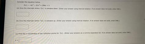 Solved Consider The Equation Below Fx−4x3−21x2294x1