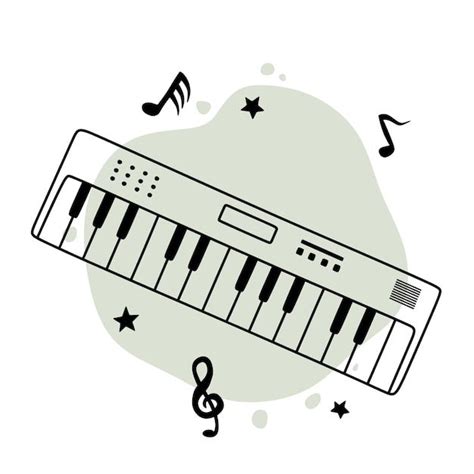 Dibujo A Mano Del Teclado Del Piano Premium Vector Freepik Vector