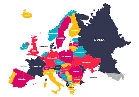 Mapa imprimível da Europa gratuito e em alta qualidade