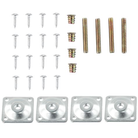 4×leg Fixing Mounting Plates Level 4 Metal Dowel Screws For Securely