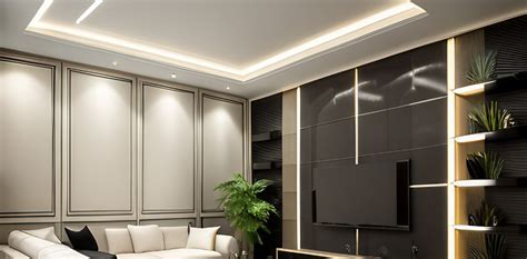 Luxury Modern Living Room With Wall Paneling And Pop Ceiling Beautiful Homes