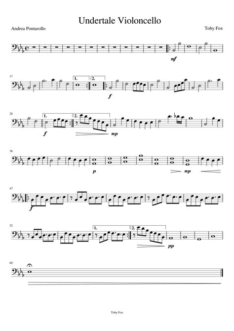 Undertale Cello Solo Sheet Music For Cello Solo