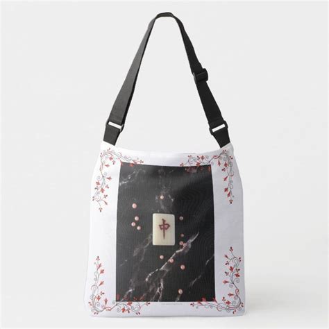 Mahjong Themed Cross Body Bag With The Red Dragon Mahjong Laptop