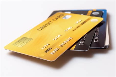 Premium Photo Credit Cards On White