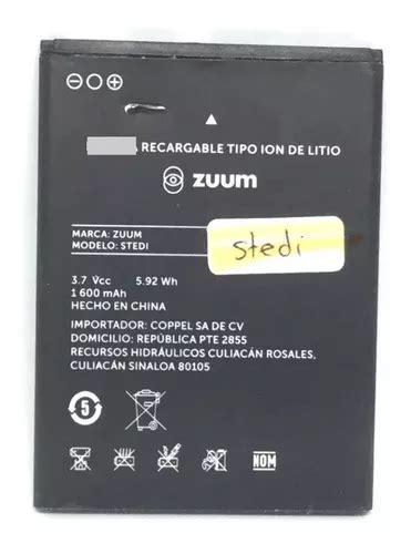 Pila Bateria Zuum Stedi 1600 Mah Original Sminva Envío gratis