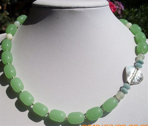 Kette Amazonit Natur Jade Und Chalzedon Etsy De