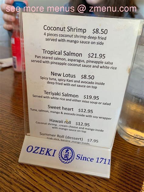 Menu at Hokkaido Sushi Restaurant, Michigan City