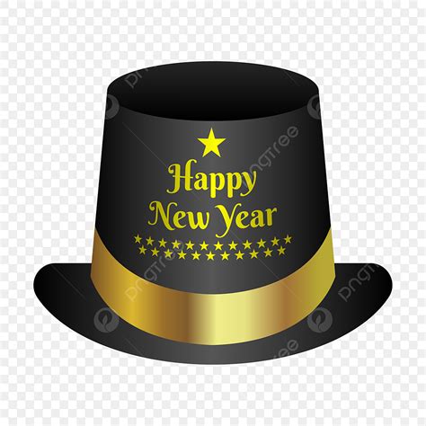 New Years Hat Vector Art Png Black Happy New Year Top Hat Happy New