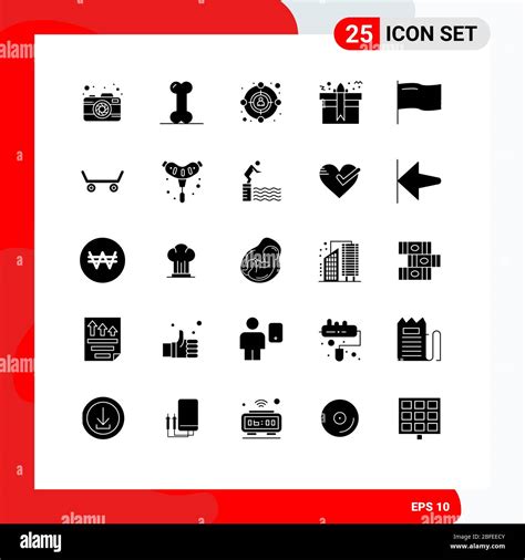 25 Pictogramas vectoriales sólidos y símbolos editables de bandera