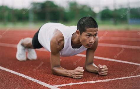 Premium Photo Athletes Sport Man Runner Wearing White Sportswear To